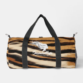 Hair Stylist Custom Name Tiger Print Salon Bag ダッフルバッグ