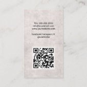 Hair Stylist Cute Scissor & Butterflies QR Code 名刺 (裏面)