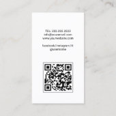 Hair Stylist Cute Scissor & Butterfly Doodle Black 名刺 (裏面)