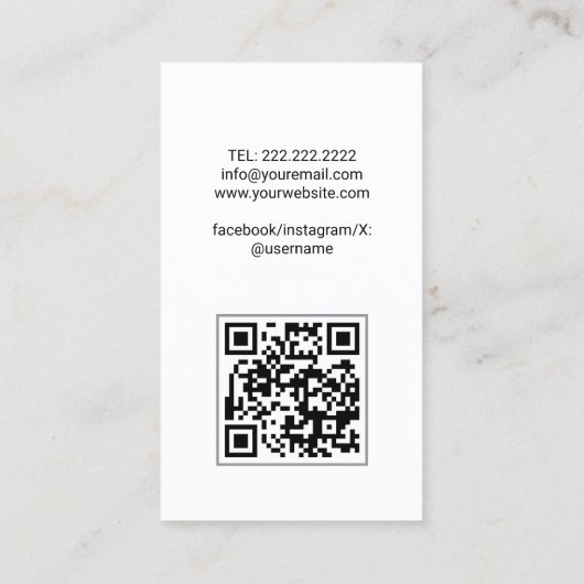 Hair Stylist Cute Scissor & Butterfly Doodle Black 名刺 (裏面)