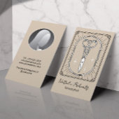 Hair Stylist Cute Scissor Doodle Beige Salon SPA 名刺