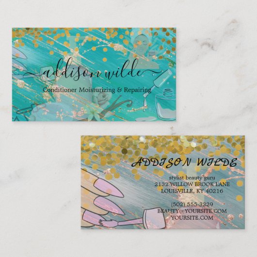  Hair Stylist Cute Scissor Minimalist  名刺 (正面/裏面)