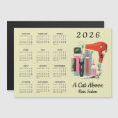 Hair Stylist Design 2026 Calendar Magnetic Card (正面/裏面)
