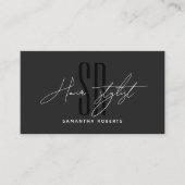 Hair stylist hair salon modern monogram initials  ロイヤリティカード (正面)