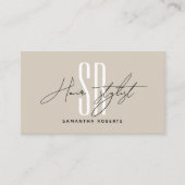Hair stylist hair salon modern monogram initials  ロイヤリティカード (正面)