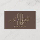 Hair stylist hair salon modern monogram initials  ロイヤリティカード (正面)