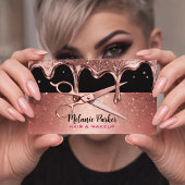 Hair Stylist Hairdresser Scissors Rose Drips Black 名刺