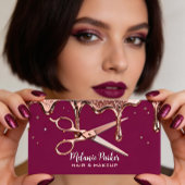 Hair Stylist Hairdresser Scissors Rose Drips Black 名刺