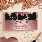 Hair Stylist Hairdresser Scissors Rose Drips Black 名刺