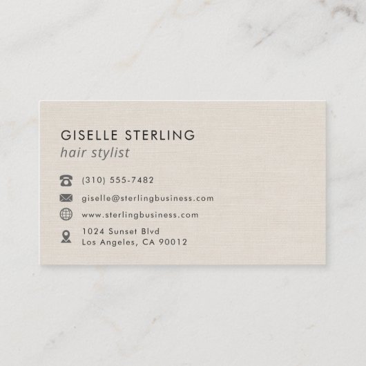 Hair Stylist Metallic Minimalist Rose Gold 名刺 (裏面)