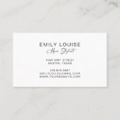 Hair Stylist Minimalist Black White Business Card 名刺 (裏面)