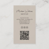 Hair Stylist Modern Arch Photo Beige 名刺 (裏面)