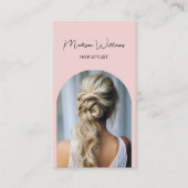 Hair Stylist Modern Arch Photo Pink 名刺 (正面)