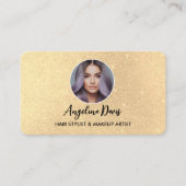 Hair Stylist Modern Gold Beauty salon photo qr 名刺 (正面)