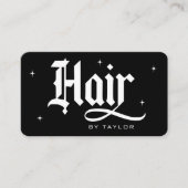 Hair Stylist Modern Hair Salon Branding Black 名刺 (正面)
