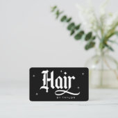 Hair Stylist Modern Hair Salon Branding Black 名刺 (スタンド正面)