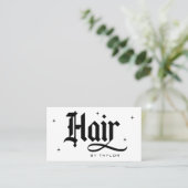 Hair Stylist Modern Hair Salon Branding White 名刺 (スタンド正面)