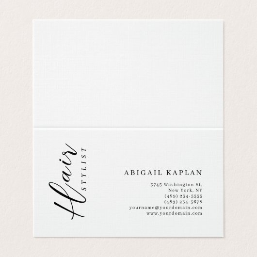 Hair Stylist Modern Minimalist Elegant Plain 名刺 (外部フラット)