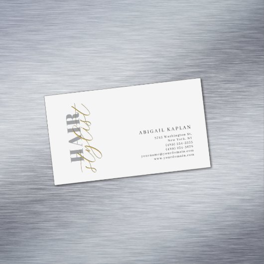 Hair Stylist Modern Minimalist Plain Profile マグネット名刺 (インサイチュ)