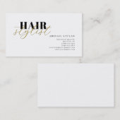Hair Stylist Modern Minimalist Plain Profile 名刺 (正面/裏面)