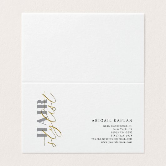 Hair Stylist Modern Minimalist Plain Profile 名刺 (外部フラット)