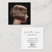 Hair stylist modern photo  スクエア名刺 (正面/裏面)