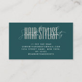 Hair stylist modern typography script green 名刺 (裏面)