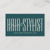 Hair stylist modern typography script green 名刺 (正面)