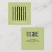 Hair stylist modern typography script pearl pink スクエア名刺 (正面/裏面)