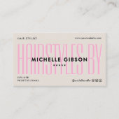 Hair Stylist Pink Sand Minimal Beauty Professional 名刺 (正面)