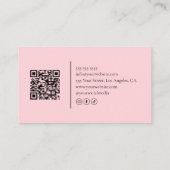 Hair Stylist Salon Pink QR Code 名刺 (裏面)