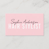 Hair Stylist Salon Pink QR Code 名刺 (正面)