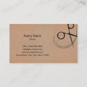 Hair Stylist Scissors and Hairs Barber Elegant 名刺 (裏面)