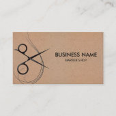 Hair Stylist Scissors and Hairs Barber Elegant 名刺 (正面)