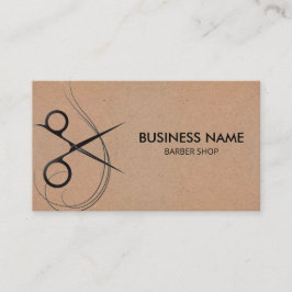 Hair Stylist Scissors and Hairs Barber Elegant 名刺