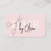 Hair Stylist Scissors Blush Pink QR Code  名刺 (正面)