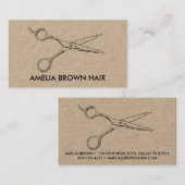 Hair Stylist Scissors Chic Drawing Barber CUSTOM 名刺 (正面/裏面)