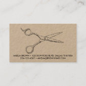 Hair Stylist Scissors Chic Drawing Barber CUSTOM 名刺 (裏面)