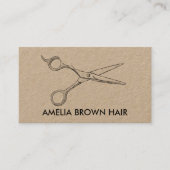Hair Stylist Scissors Chic Drawing Barber CUSTOM 名刺 (正面)