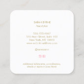 Hair Stylist Scissors Pink Emblem スクエア名刺 (裏面)