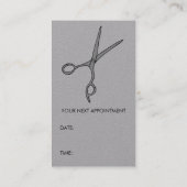 Hair Stylist Scissors Salon APPOINTMENT REMINDER 名刺 (裏面)