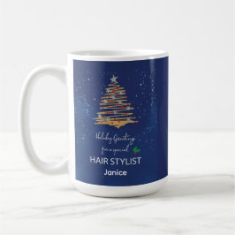 Hair Stylist Thank You Christmas Ornament Navy コーヒーマグカップ