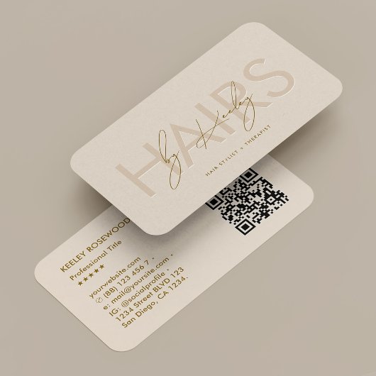 Hair Stylist Therapist Beauty Salon Sand Minimal 名刺