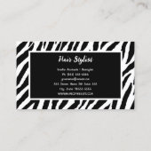 Hair Stylist Zebra Rose Glam 名刺 (裏面)