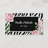 Hair Stylist Zebra Rose Glam 名刺 (正面)