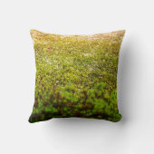 Haircapの緑のコケのクローズアップの写真 クッション (裏面)