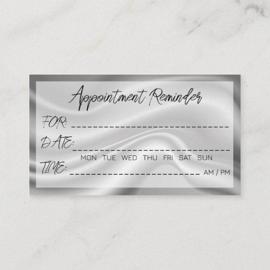 Hairdresser Appointment Reminder Black Marble 名刺 (裏面)