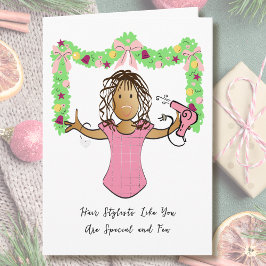 Hairdresser Cartoon Ethnic Thank You from Customer カード