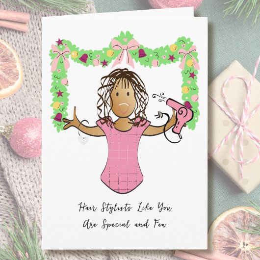 Hairdresser Cartoon Ethnic Thank You from Customer カード