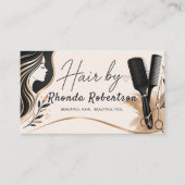 Hairdresser Elegant Business Card 名刺 (正面)